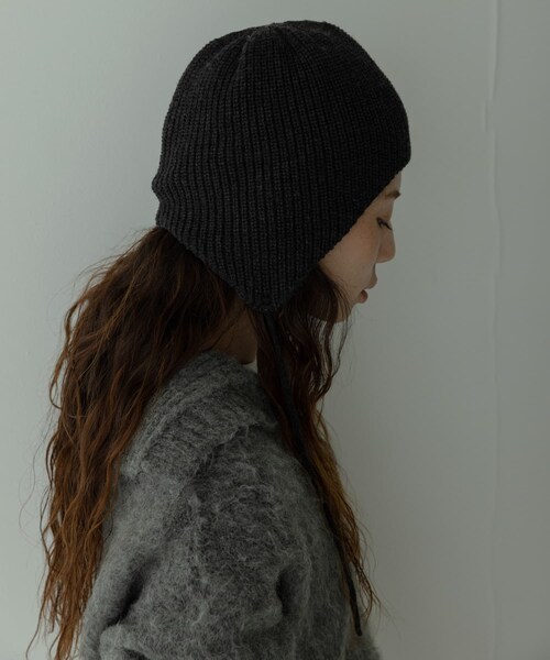 URBAN RESEARCH Sonny Label（アーバンリサーチサニーレーベル）の「イヤーニットキャップ（ニットキャップ/ビーニー・レディース・グレー/チャコール・One）」の6枚目の写真