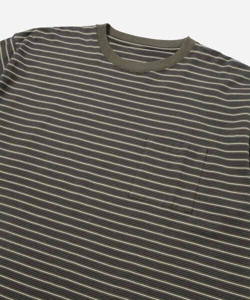 Saturdays NYC（サタデーズ ニューヨークシティ ）の「Multi Stripe Relax SS Tee（Tシャツ/カットソー・レディース・グレー/オリーブ・L/M/S/XL/XS）」の9枚目の写真