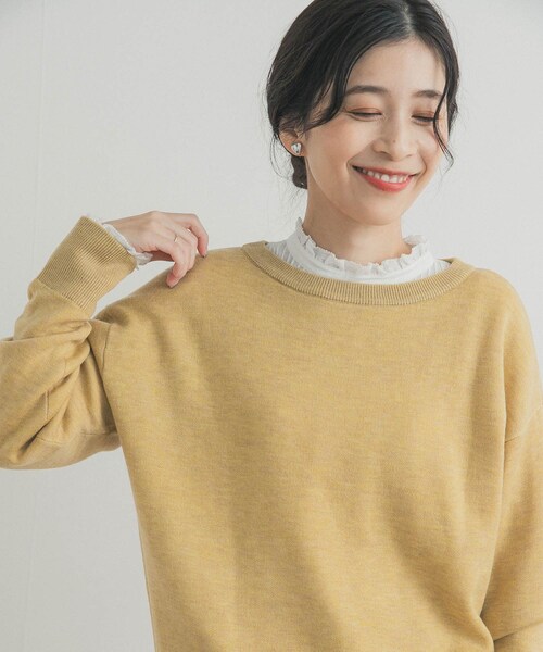 URBAN RESEARCH DOORS（アーバンリサーチドアーズ）の「Wフェイスボートネックニット（ニット/セーター・レディース・YELLOW/ASH MINT/BROWN/GRAY・Free）」の5枚目の写真