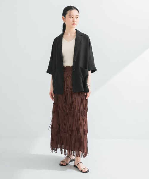 URBAN RESEARCH（アーバンリサーチ）の「『別注』Miller×URBAN RESEARCH　Prib Cami tank（キャミソール・レディース・IVORY/NVY BORDER/CHARCOAL・FREE）」の5枚目の写真