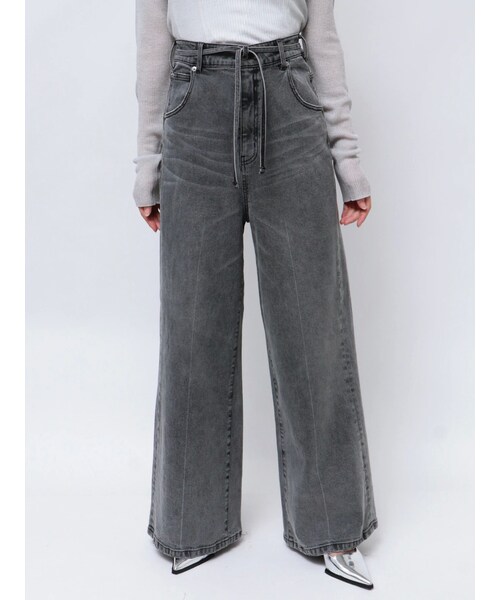 MERCURYDUO（マーキュリーデュオ）の「【OUNNOUN】ハイライズワイドレッグデニム（その他・レディース・グレー/ブルー・S/M）」の3枚目の写真