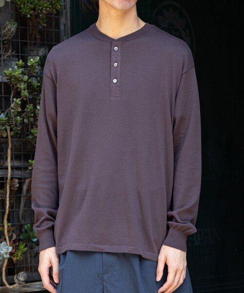 ADAM ET ROPE'（アダムエロペ）の「【Eddie Bauer】Knit Henly Neck Shirts（ニット/セーター・メンズ・ダークブラウン/グリーン・L/M）」の10枚目の写真