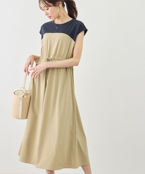 ROPE' PICNIC（ロペピクニック）の「ナイロンビスチェドッキングカットワンピース/UVカット・接触冷感（ワンピース・レディース・ブラック/ベージュ/ネイビー・F）」の15枚目の写真