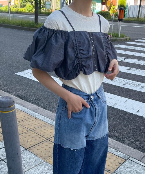 KBF（ケイビーエフ）の「2WAYパフスリーブビスチェ（その他トップス・レディース・GRAY/BEIGE/BLACK・one）」の20枚目の写真