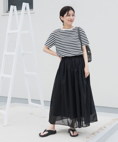 URBAN RESEARCH DOORS(アーバンリサーチドアーズ)の「『UR TECH』ボイルカットドッキングワンピース(ワンピース・レディース・BORDER/PINK/CHARCOAL・M)」の8枚目の写真