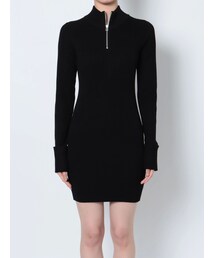 EMODA | ハーフジップニットワンピース(ワンピース)