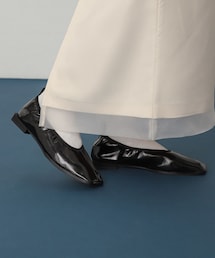 スクエアトゥフラットシューズ