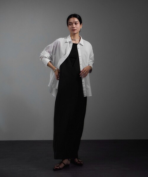 ADAM ET ROPE'（アダムエロペ）の「[25AW]GENTLE SILK ジャンパースカート【セットアップ対応・洗える】（ジャンパースカート・レディース・ブラック/ブラウン系/ピンク系・F）」の7枚目の写真