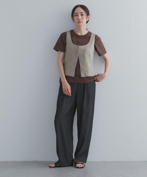 URBAN RESEARCH DOORS（アーバンリサーチドアーズ）の「リヨセルデニムイージーパンツ（デニムパンツ・レディース・BLACK/INDIGO・M/L）」の9枚目の写真