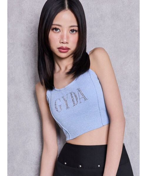 GYDA（ジェイダ）の「GYDA bijouラメニットビスチェ（キャミソール・レディース・ブラック/ピンク/アイスブルー/パープル/ベージュ/シルバー/オフホワイト/ライム・F）」の12枚目の写真