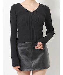 GYDA | VネックリブニットTOPS(ニット/セーター)