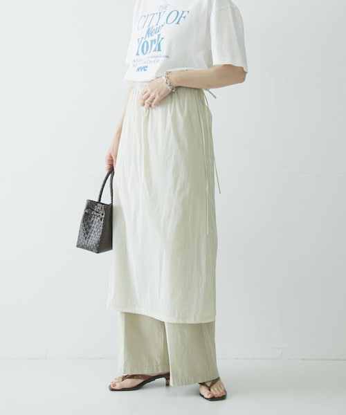URBAN RESEARCH(アーバンリサーチ)の「シアーミディレイヤードスカート(スカート・レディース・BLACK/BUTTER・FREE)」の2枚目の写真
