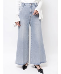 LAGUNAMOON | センタープレスワイドフレアデニムパンツ(デニムパンツ)