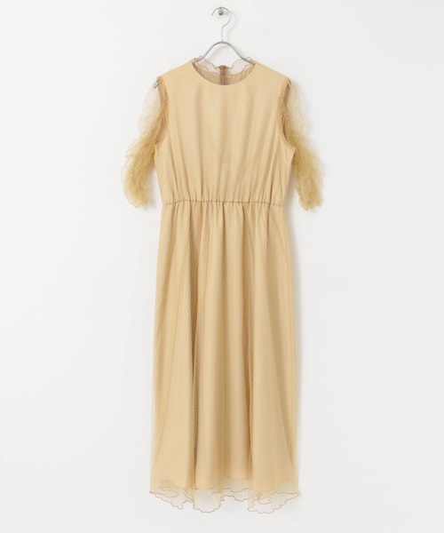 URBAN RESEARCH ROSSO（アーバンリサーチロッソ）の「kaene　シャイニーチュールドレス（ワンピース・レディース・gray/beige・38）」の2枚目の写真