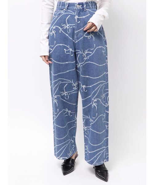 CALNAMUR（カルナムール）の「パールプリントデニムパンツ（その他パンツ・レディース・アイスブルー/ブラック/ブルー・S/M）」の21枚目の写真