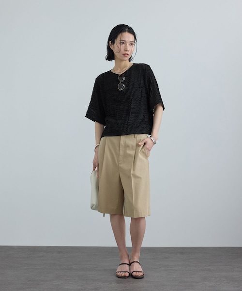 ADAM ET ROPE'(アダムエロペ)の「【WEB限定】ティアードラッセルシアーTシャツ(Tシャツ/カットソー・レディース・ブラック/ホワイト/サックス・F)」の10枚目の写真