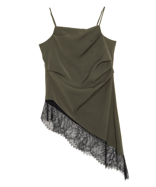 ELENDEEK(エレンディーク)の「ASYMMETRY DRAPE CAMI(キャミソール・レディース・オフホワイト/チャコールグレー・F)」の6枚目の写真