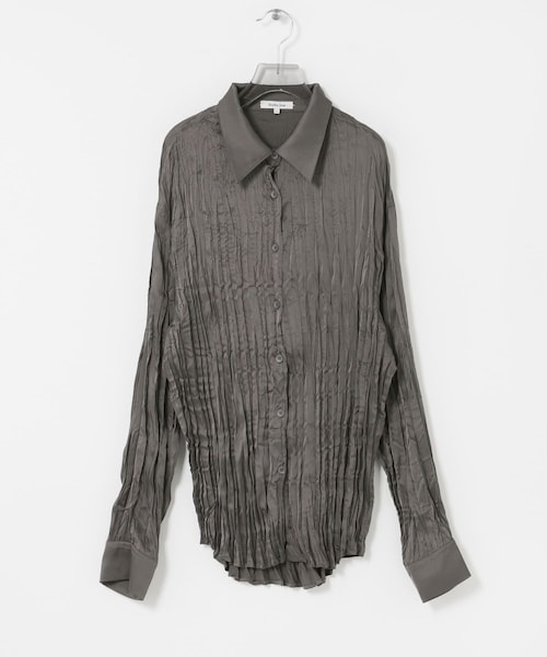 URBAN RESEARCH(アーバンリサーチ)の「Studio Doe SATIN PLEATED SHIRTS(シャツ/ブラウス・レディース・BLACK/GREY・S/M)」の2枚目の写真