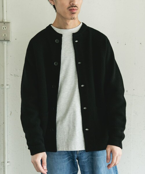 URBAN RESEARCH DOORS(アーバンリサーチドアーズ)の「ハミルトンウールガーターカーディガン(カーディガン/ボレロ・メンズ・GRAY/DARK RED/BLACK・M/L/XL)」の6枚目の写真