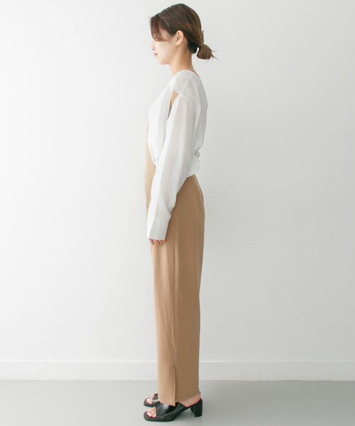 ITEMS URBANRESEARCH（アイテムズ アーバンリサーチ）の「KBF+　ワンショルオールインワン∴（サロペット/オーバーオール・レディース・BEIGE・one）」の5枚目の写真
