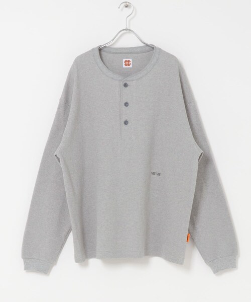 URBAN RESEARCH（アーバンリサーチ）の「SEE SEE　THERMAL HENLY LS TEE（Tシャツ/カットソー・メンズ・WHITE/B/GREY杢/B/BLACK/W/NAVY/W・M/L/XL/XXL）」の3枚目の写真