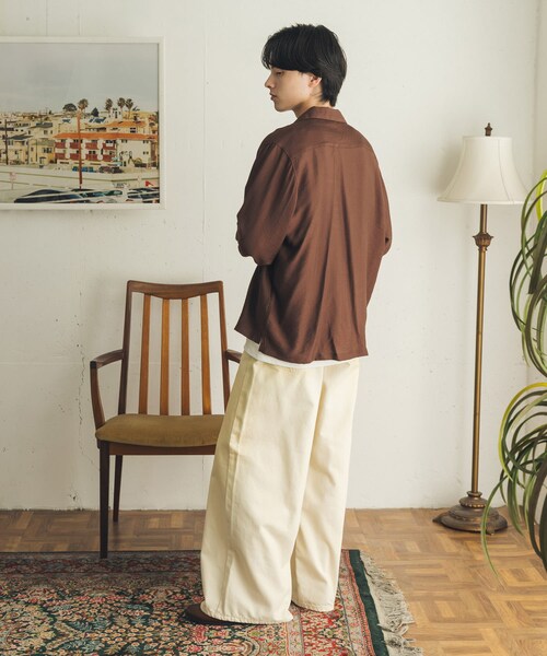 SENSE OF PLACE by URBAN RESEARCH（センスオブプレイスバイアーバンリサーチ）の「ヴィンテージライクデニムワイドパンツ（デニムパンツ・メンズ・IVORY/BLACK/D.INDIGO/ONE WASH・M/L/XL）」の12枚目の写真