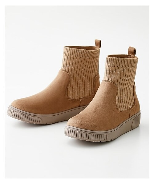 nissen（ニッセン）の「【ゆったり幅広】ニットデザインショートブーツ（ワイズ４Ｅ）（ブーツ・メンズ・黒/ダークブラウン/ベージュ・M=23.0~23.5cm/4E/L=24.0~24.5cm/4E/LL=25.0~25.5cm/4E/3L=26.0~26.5cm/4E）」の10枚目の写真