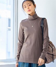 nissen | 大きいサイズ綿１００％フライスタートルネックＴシャツ(Tシャツ/カットソー)