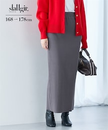 nissen | 高身長　セルフカット　リブＩラインスカート（トールサイズ）(スカート)