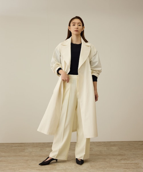 ROPE'（ロペ）の「【軽量】コットンポプリン スプリングコート（トレンチコート・レディース・オフホワイト/ベージュ・36/38）」の14枚目の写真