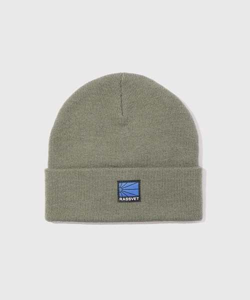 ADAM ET ROPE'（アダムエロペ）の「【RASSVET/ラスべート】RASSVET LOGO BEANIE（ニットキャップ/ビーニー・メンズ・ブラック/グリーン・F）」の2枚目の写真