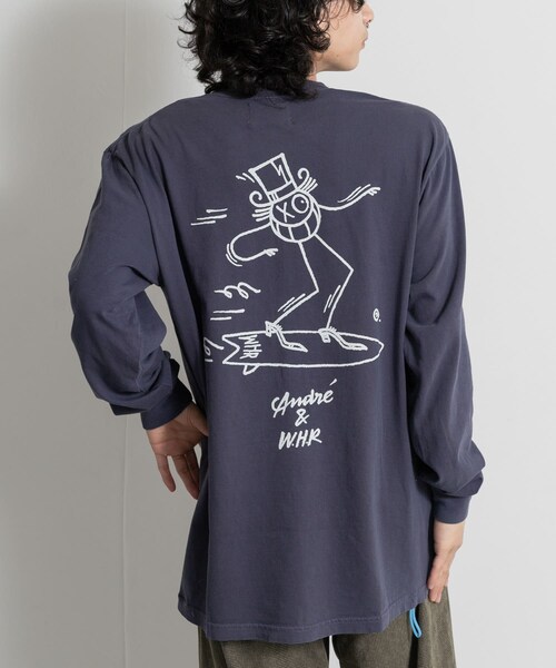 THE GOODLAND MARKET（ザグッドランドマーケット）の「Western Hydrodynamic Research　ANDRE T-SHIRTS（Tシャツ/カットソー・メンズ・NATURAL/NAVY・L/XL）」の13枚目の写真
