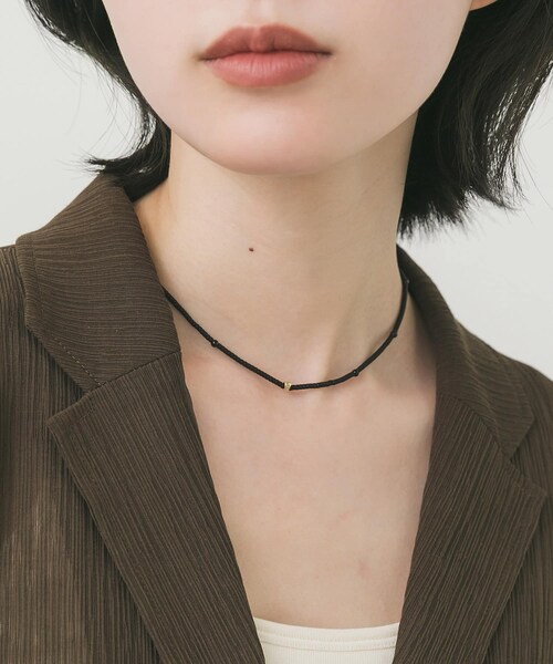 SMELLY（スメリー）の「メタルトップマットビーズネックレス（ネックレス・レディース・BK/GD・-）」の4枚目の写真