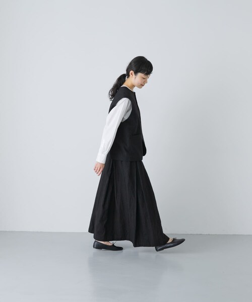 かぐれ(カグレ)の「リネンコットンワイドベスト(ベスト・レディース・BLACK・Free)」の9枚目の写真
