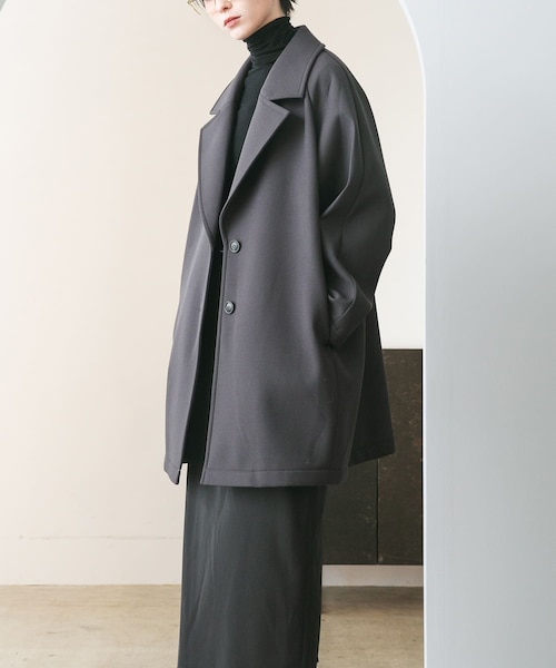 URBAN RESEARCH(アーバンリサーチ)の「ボンディングチェスターコート(チェスターコート・レディース・CHARCOAL/BLACK・FREE)」の2枚目の写真