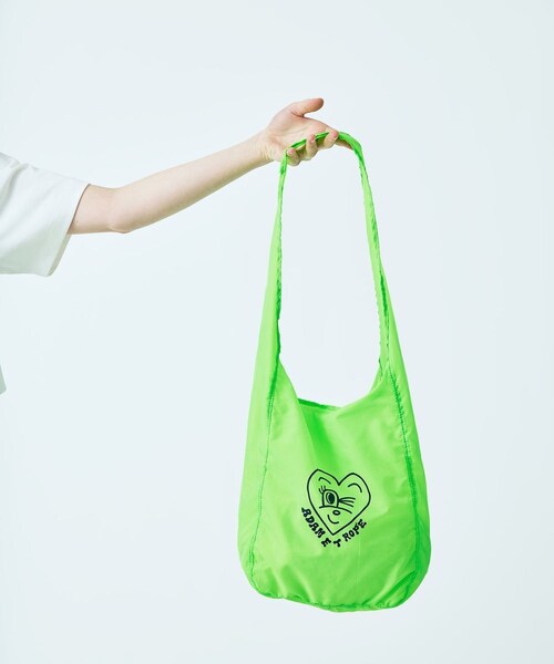 ADAM ET ROPE'（アダムエロペ）の「【Chocomoo×ADAM ET ROPE'】BAG（エコバッグ/サブバッグ・レディース・ブラック/ライトグリーン・F）」の10枚目の写真