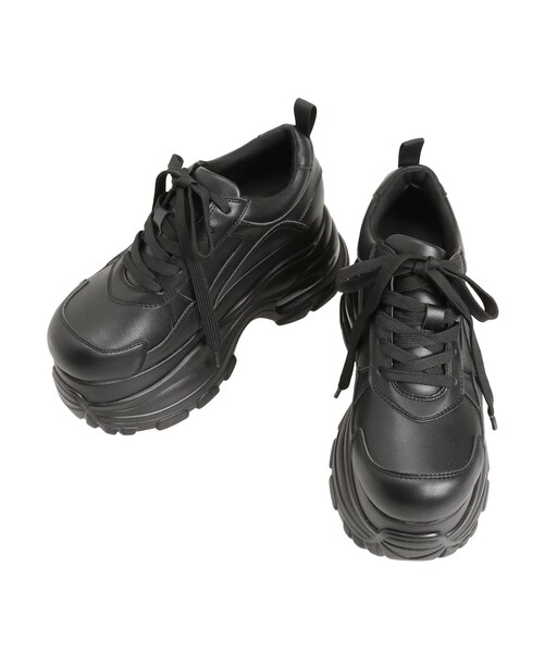 EMODA（エモダ）の「【WEB限定カラー登場！】エアバルキーカットオフスニーカー（スニーカー・レディース・ブラック/カーキ/ライトミックス・S/M/L）」の9枚目の写真