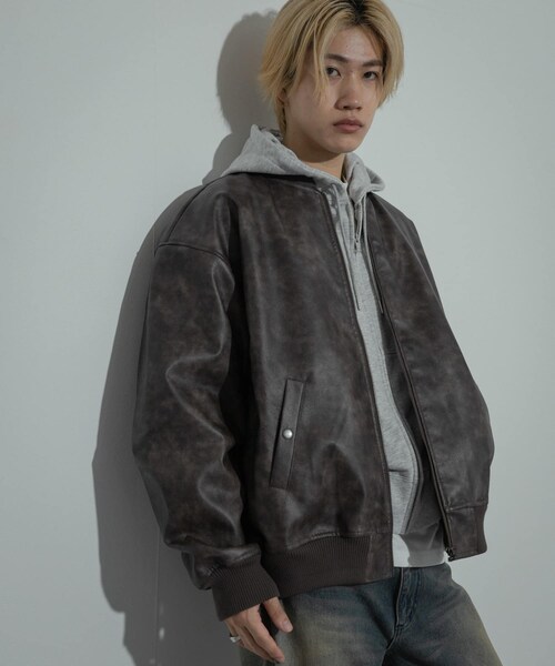 SENSE OF PLACE by URBAN RESEARCH(センスオブプレイスバイアーバンリサーチ)の「ヴィンテージライクMA-1(MA-1・メンズ・BLACK/BROWN・M/L)」の2枚目の写真