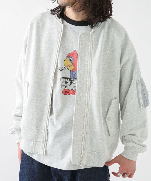 URBAN RESEARCH Sonny Label（アーバンリサーチサニーレーベル）の「裏毛スウェットMA-1ブルゾン（MA-1・メンズ・ライトキャメル/杢グレー/ブラック・M/L）」の22枚目の写真