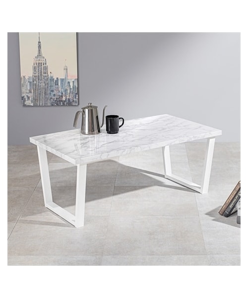 nissen（ニッセン）の「リアルな質感を再現した大理石調ローテーブル（家具・メンズ・マーブルホワイト・Y=幅90cm）」の2枚目の写真