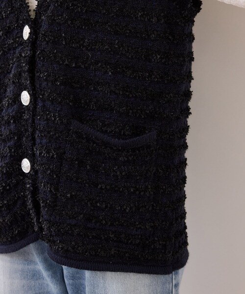 VIS(ビス)の「ツイードニットベスト/イージーケア(ベスト・レディース・キナリ系/ネイビー系・F)」の22枚目の写真