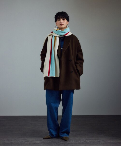 ADAM ET ROPE'(アダムエロペ)の「<追加>【WEB限定】MANTECOウールPコート(ピーコート・レディース・ブラウン/ベージュ系/ネイビー/オフホワイト・M/S)」の13枚目の写真
