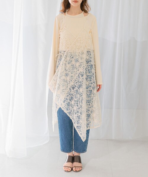 URBAN RESEARCH ROSSO（アーバンリサーチロッソ）の「レースデザインキャミワンピース（ワンピース・レディース・off・FREE）」の14枚目の写真