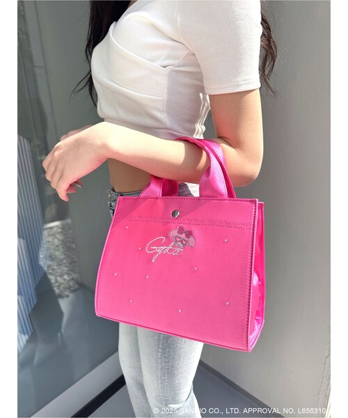 GYDA（ジェイダ）の「【メロクロコラボ】my melody×GYDA bijou BAG（ハンドバッグ・レディース・オフホワイト/ブラック/ピンク・F）」の8枚目の写真