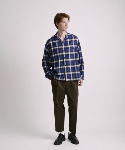 Saturdays NYC（サタデーズ ニューヨークシティ ）の「Marco Ombre Check  LS Shirt（シャツ/ブラウス・レディース・オリーブ/ブルー・L/M/S/XL）」の18枚目の写真