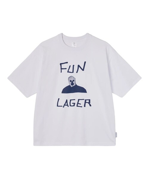 bonjour records(ボンジュールレコーズ)の「Somewhere in Tokyo/サムウェア・イン・トウキョウ FUN LAGER TEE / Designed by Tomoo Gokita(Tシャツ/カットソー・レディース・ホワイト・L/M/XL)」の2枚目の写真