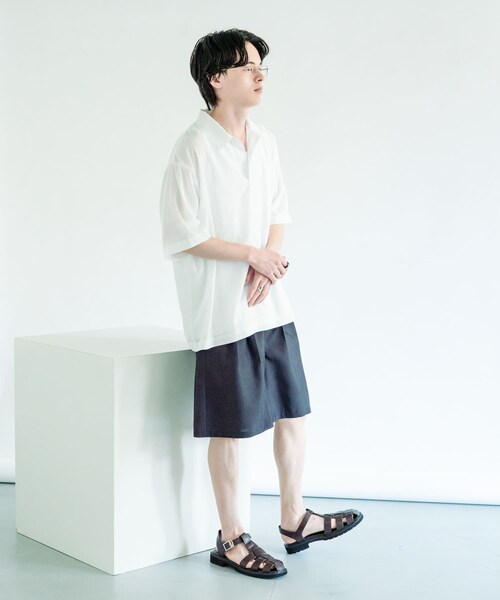SENSE OF PLACE by URBAN RESEARCH(センスオブプレイスバイアーバンリサーチ)の「『接触冷感/速乾』スパンブロードプルオーバーシャツ(シャツ/ブラウス・メンズ・WHITE/BLUE/NAVY・M/L)」の8枚目の写真