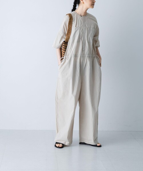 かぐれ（カグレ）の「『2サイズ展開』ワイドオールインワン（つなぎ/オールインワン・レディース・SANDBEIGE/CHARCOAL・0/1）」の3枚目の写真