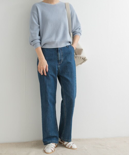 URBAN RESEARCH DOORS(アーバンリサーチドアーズ)の「デニムワイドパンツ(デニムパンツ・レディース・NATURAL/INDIGO・S/M/L)」の2枚目の写真