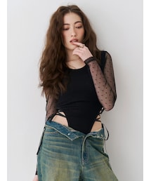 EVRIS | レースアップボディースーツ(Tシャツ/カットソー)